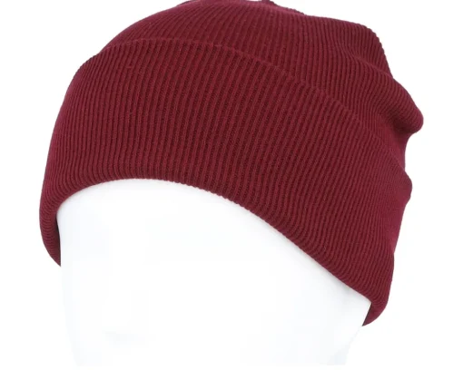 Sale Beechfield Organic Cotton Burgundy Cuff - Red