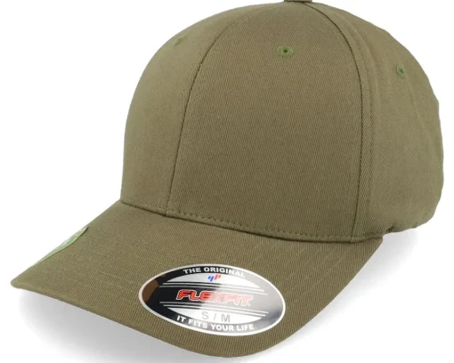 Blanks-Flexfit Organic Cotton Burntolive - Green