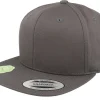 Snapback-Yupoong Organic Cotton Dark Snapback - Grey