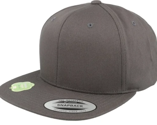 Snapback-Yupoong Organic Cotton Dark Snapback - Grey