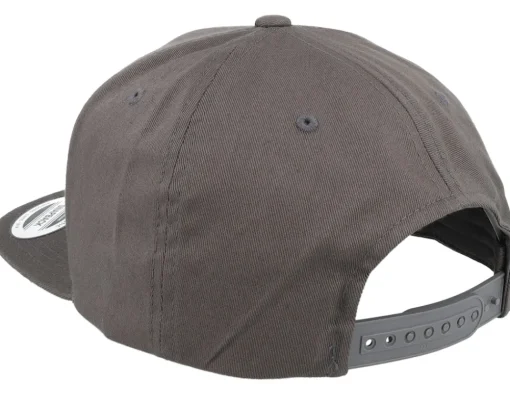 Snapback-Yupoong Organic Cotton Dark Snapback - Grey