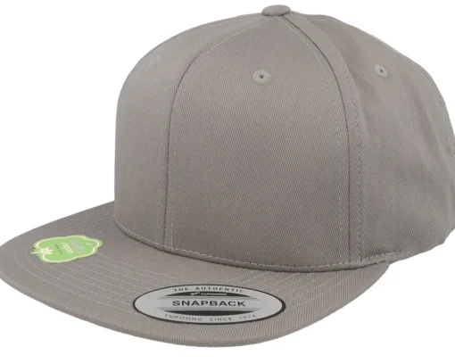 Snapback-Yupoong Organic Cotton Dark Snapback - Grey