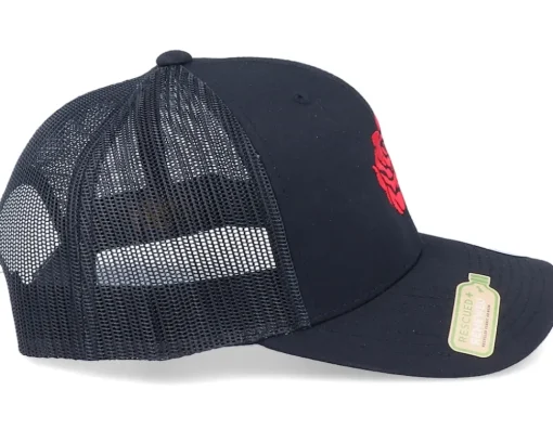 Outlet Iconic Organic Red Rose Petal Black Trucker -