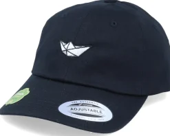 Organic Caps-Iconic Organic Tiny Paper Boat Black Dad Cap -
