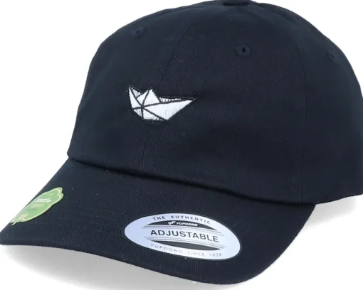 Organic Caps-Iconic Organic Tiny Paper Boat Black Dad Cap -