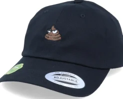 Organic Caps-Iconic Organic Tiny Poop Emoji Black Dad Cap -