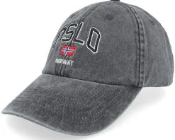 Dad Cap-Iconic Oslo Norway Washed Dad Cap - Black