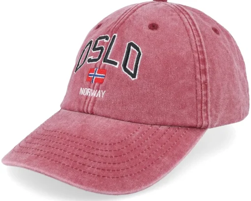 Dad Cap-Iconic Oslo Norway Washed Dad Cap - Black