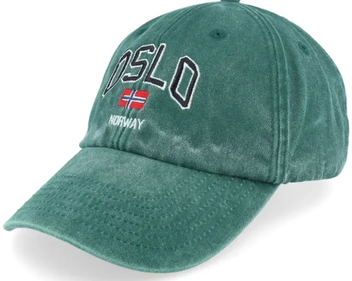 Dad Cap-Iconic Oslo Norway Washed Dad Cap - Black
