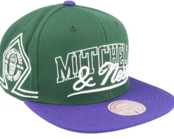 Best Mitchell & Ness Own Brand Varsity Green/Purple Snapback -