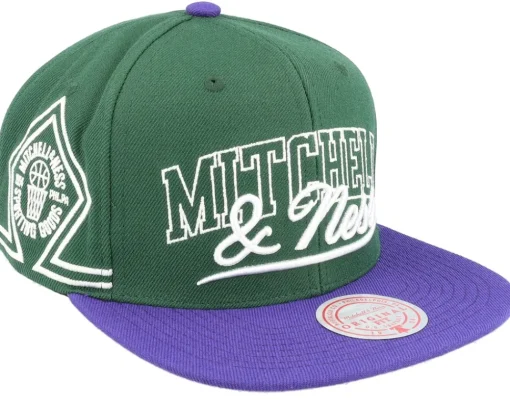 Best Mitchell & Ness Own Brand Varsity Green/Purple Snapback -