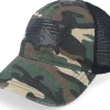 Trucker-Iconic 111p Usa Map Flag Black Patch Camo/Black Trucker -