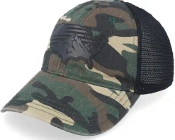 Trucker-Iconic 111p Usa Map Flag Black Patch Camo/Black Trucker -