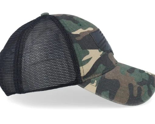 Trucker-Iconic 111p Usa Map Flag Black Patch Camo/Black Trucker -