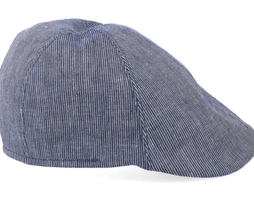 Fashion Mayser Paddy Stripes Marine Flat Cap - Blue