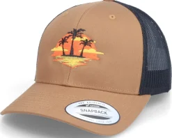 Trucker-Iconic Palm Island Sunset Caramel/Black Trucker -