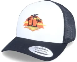 Trucker-Iconic Palm Island Sunset Classic White/Black Trucker -