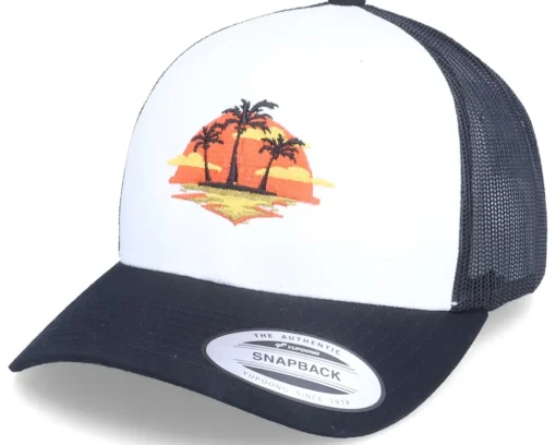 Trucker-Iconic Palm Island Sunset Classic White/Black Trucker -