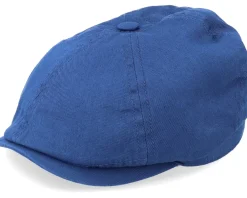 Flat Caps-Stetson 6-Panel Cap Cotton Twill Blue Flat Cap -