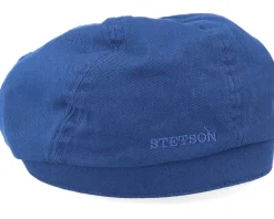 Flat Caps-Stetson 6-Panel Cap Cotton Twill Blue Flat Cap -