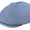 Best Stetson 6-Panel Cap Fischgrat Navy Linen Flat Cap -