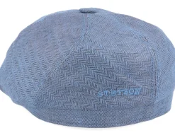 Best Stetson 6-Panel Cap Fischgrat Navy Linen Flat Cap -