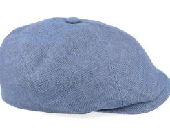 Best Stetson 6-Panel Cap Fischgrat Navy Linen Flat Cap -