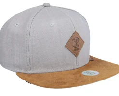 Clearance Djinns 6 Panel Cap Linen 2015 Grey/Suede Snapback -