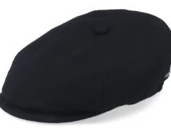 Flat Caps-Stetson 6-Panel Cap Wool/Cashmere Black Flat Cap -