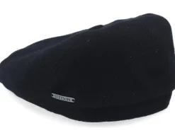 Flat Caps-Stetson 6-Panel Cap Wool/Cashmere Black Flat Cap -