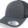 Sale Yupoong 6-Panel Classic 2-Tone Charcoal/Black Trucker -