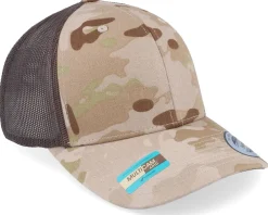 Trucker | Blanks-Yupoong 6-Panel Multicam Arid/Brown Trucker -