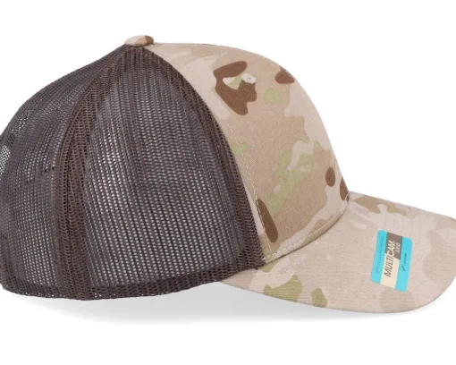 Trucker | Blanks-Yupoong 6-Panel Multicam Arid/Brown Trucker -