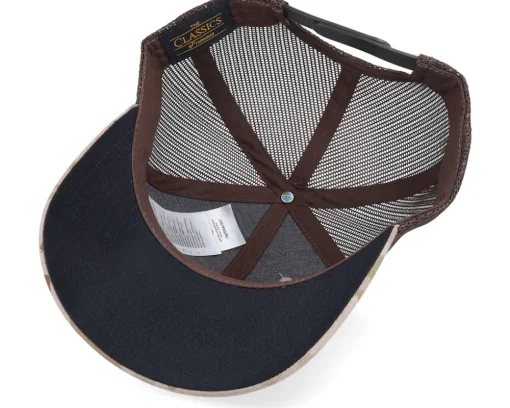 Trucker | Blanks-Yupoong 6-Panel Multicam Arid/Brown Trucker -
