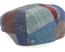 Flat Caps-Lierys 8-panel Patchwork Patchwork Flat Cap -