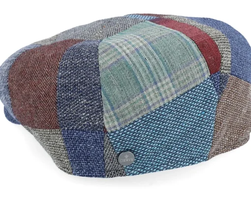 Flat Caps-Lierys 8-panel Patchwork Patchwork Flat Cap -