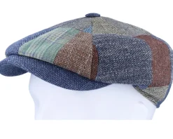 Flat Caps-Lierys 8-panel Patchwork Patchwork Flat Cap -