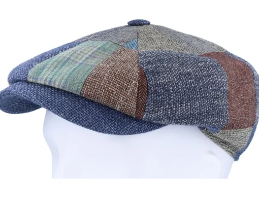 Flat Caps-Lierys 8-panel Patchwork Patchwork Flat Cap -