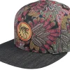 Snapback-Djinns 6 Panel Peacock Linen Black Snapback -