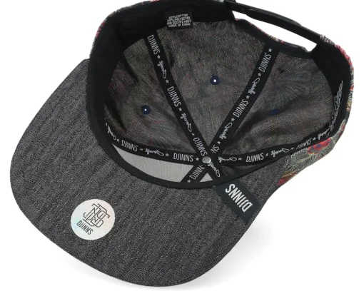 Snapback-Djinns 6 Panel Peacock Linen Black Snapback -