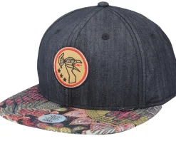 Snapback-Djinns 6 Panel Peacock Linen Rev. Black Snapback -