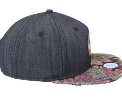 Snapback-Djinns 6 Panel Peacock Linen Rev. Black Snapback -