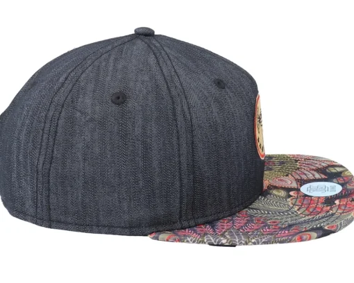 Snapback-Djinns 6 Panel Peacock Linen Rev. Black Snapback -