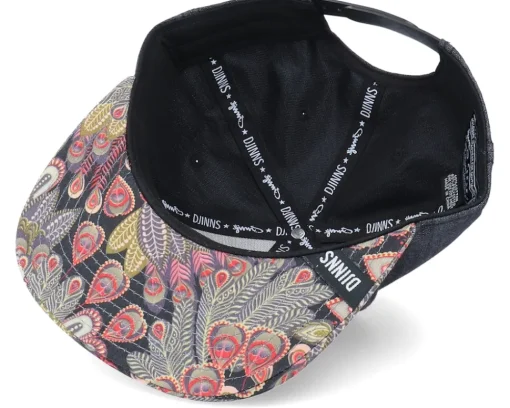 Snapback-Djinns 6 Panel Peacock Linen Rev. Black Snapback -