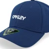 Clearance Oakley 6 Panel Stretch Metallic Hat Team Navy Flexfit -