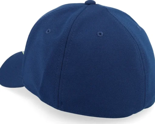 Clearance Oakley 6 Panel Stretch Metallic Hat Team Navy Flexfit -