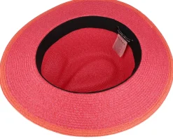 Fedora-Seeberger Paper Braid Fuchsia/Terracotta Straw Fedora -