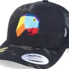 Trucker-Origami Paper Parrot Black Camo Trucker -