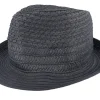 Trilby Hats-Seeberger Paperbraid Mix Black Trilby -
