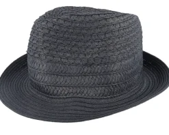 Trilby Hats-Seeberger Paperbraid Mix Black Trilby -